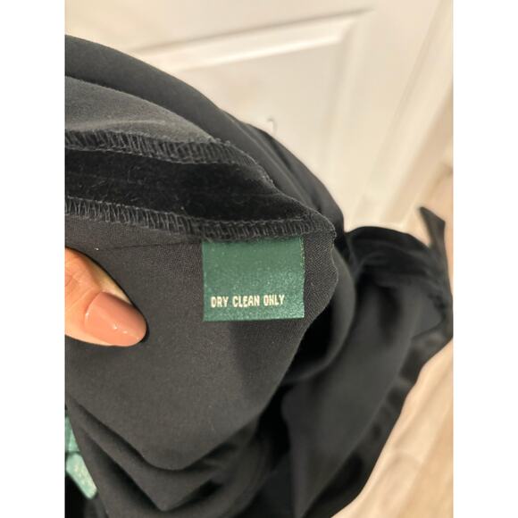 Lauren by Ralph Lauren Black Velvet with Satin Trim Stretch Pants Sz 4 - Picture 6 of 6